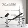 HOMCOM Adjustable Weight Bench with Squat Rack, Heavy Duty Bench Press Rack with Preacher Curl Pad, Leg Developer, Barbell Rack, Butterfly, Home Gym Strength Training Multiuse Workout Bench, Grey