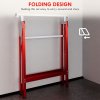 HOMCOM Set of 2 Adjustable Telescopic Builders Trestle, DIY Steel Work Bench Carpenter, Folding Saw Horse Tools Red