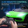 HOMCOM Lamborghini Aventador Licensed Kids' Electric Ride-on with Remote Control, 12V Powered Electric Car for Kids with Butterfly Doors, Auxiliary wheels, Music, Horn, Suspension - Green