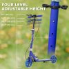 AIYAPLAY Scooter for Ages 3-8 Years, Folding Kick Scooter with Adjustable Handle, Two Light Up Wheels, Handbrake, Rear Brake, Blue
