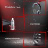 HOMCOM Gaming Desk, Carbon Fibre Covered Computer Desk, Gamer Workstation with Headphone Hook, Cup Holder and Gamepad Storage Rack