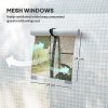 Outsunny 1.8 x 1.8 x 2m Polytunnel Greenhouse with Doors and Mesh Windows, Walk-in Grow House Tent with UV-resistant PE Cover and Steel Frame, White