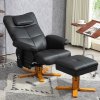 HOMCOM Massage Recliner Chair with Footstool, Upholstered Armchair with Adjustable Backrest, Remote Control, Hidden Storage and Charger for Living Room, Bedroom, Black