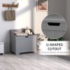 HOMCOM Storage Chest, Storage Trunk with Safety Hinge and U-shaped Cut-out Pull, Wooden Storage Box for Living Room, Entryway, 56.4 x 38 x 56 cm