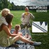 Outsunny Reversible Outdoor Rug with Carry Bag, Waterproof Plastic Straw Mat for Garden, Deck, RV, Picnic, Beach, Camping, 182 x 274cm, Dark Blue and White