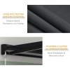 Outsunny 3 x 2.5m Electric Awning with LED Light and Remote Controller, Aluminium Frame Retractable Awning Half Cassette Sun Canopies for Garden Patio Deck Door Window