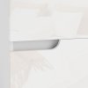 HOMCOM Bedside Table, Bedside Cabinet with 2 Drawers, Modern Side Table with Storage for Bedroom, Living Room, High Gloss White