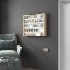 HOMCOM 5-Tier Wall Mounted Display Cabinet, Display Case with 4 Adjustable Shelves, Glass Doors for Home Office Ornaments 60x80cm, Natural