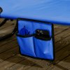 Outsunny 2 Piece Folding Sun Loungers with Canopy, Adjustable Recliner Garden Chairs with Side Pocket, Steel Frame and Breathable Mesh for Outdoor, Pool, Beach, Garden, Blue