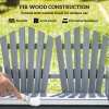 Outsunny 2 Seater Garden Bench, Comfortable Fir Wood Love Chair with Wagon Wheel-Shaped Armrests, Outdoor Adirondack Wooden Loveseats, Grey