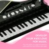 AIYAPLAY 32 Keys Kids Piano Keyboard with Stool, Lights, Microphone, Multiple Sounds, Removable Legs, Electronic Musical Instrument for Boys Girls, Black
