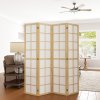 HOMCOM 4 Panel Folding Room Divider, Freestanding Privacy Screen, Indoor Room Partition for Living Room, Bedroom and Office, 160 x 170cm