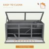 PawHut Wooden Hamster Cage, Small Animals Hutch with Tray, Openable Top, Exercise Run, Grey