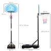 HOMCOM Basketball Hoop and Stand with PE Backboard and Weight Base Height Adjustable 1.6-2.1m Portable on Wheels, Blue