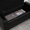 HOMCOM PU Leather Storage Ottoman Bench Storage Chest Tufted Ottoman Cube w/ Flipping Top 92L x 40W x 40H cm