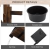 Outsunny Wooden Garden Wishing Well Fountain Barrel Waterfall Rustic Wood with Pump Garden D??cor Ornament