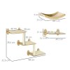 PawHut 3PCs Wall Mounted Cat Tree Cats Shelves, Climbing Shelf Set, Kitten Activity Center with Jumping Platforms Hammock Scratching Post, Oak