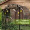 Outsunny Fruit Cage Bird Netting, Heavy Duty Fruit and Vegetable Protection Tent with Zipped Door, Anti Bird, Insects, Small Animals, 1.2 x 1.2 x 1.9m, Black