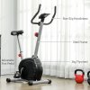SPORTNOW Exercise Bike, Quiet Stationary Bike with 8-Level Magnetic Resistance, Heart-Rate Sensor, Adjustable Seat, Wheels and LCD Monitor, for Home Gym Workout, Grey