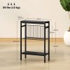 HOMCOM Side Table with 3-Tier Storage, Small Bedside Table, Sofa End Table with Steel Frame for Living Room, Bedroom