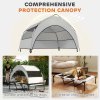 PawHut Elevated Dog Bed with Removable Canopy, Portable Cooling Raised Pet Cot with Breathable Mesh, Storage Bag, for Indoor Outdoor Use, for Large Dogs, 106 x 76 x 94 cm, Light Grey