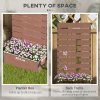 Outsunny Garden Planter with Trellis for Climbing Plants, Vines, Flowers, Freestanding Raised Bed for Garden, Outdoor, Patio, Planter Box with Drainage Gap, 72x38x150cm, Light Brown