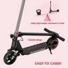SPORTNOW Electric Scooter for Kids, Folding E Scooter for Age 6-14 with Dual Brakes, Up to 14 KM/H, Maximum Range 6 KM, 6.8kg Lightweight, Front Suspension, LED Colourful Lights, Black