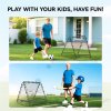 HOMCOM Double-Sided Football Rebounder Net, Football Rebound Net Target Goal with Five Adjustable Angles, Black