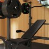 SPORTNOW Adjustable Weight Bench with Bench Press Rack, Leg Extension, Preacher Curl Bench and Lat Pull Down Machine for Home Gym, Incline or Flat Workout Bench for Strength Training Weight Lifting