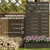 Outsunny Garden Planter with Trellis for Climbing Plants, Vines, Flowers, Freestanding Raised Bed for Garden, Outdoor, Patio, Planter Box with Drainage Gap, Black