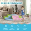 HOMCOM 6 Piece Soft Play Equipment, Kids Foam Blocks Toys for Climb and Crawl, Indoor Activity Play Set Playground for Toddler 1-3 Years Old, Pink