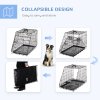 Pawhut Trapeze Collapsible Dog Pet Travel Box Cage Removable Tray 78 x 47 x 55cm