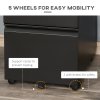 Vinsetto 3-Drawer Filing Cabinet with Lock, Mobile Steel File Cabinet for A4, Legal and Letter Size, Under Desk Drawers with Pre-Assembled Body for Home Office, 39 x 48 x 60 cm, Black