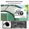 Outsunny 3 x 2(m) Walk-in Polytunnel Greenhouse with Upgraded Structure, 2 Hinged Doors, 6 Mesh Windows, Tunnel Warm House Tent with UV-resistant PE Cover, Green