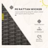 Outsunny 4 Pieces PE Rattan Garden Chairs with Cushion, Patio Wicker Dining Chairs with Backrest for Patio, Deck, Garden, Dark Grey