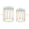 Outsunny Garden Side Table Set of 2, Nesting Tables with Ceramic Tile Top, Indoor Outdoor Small Garden Tables, Multifunctional End Tables with Metal Frame for Patio, Balcony, Porch, Multicoloured