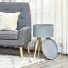 HOMCOM Modern Side Table with Hidden Storage Space, Round Night Stand with Removable Tray Wood Frame End Coffee Table for Living Room