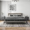 HOMCOM Bedside Tables Set of 2, Modern Bedside Table Nightstand with 2 Drawers, Bedside Cabinet Sofa Side Table with Storage, Steel Legs for Bedroom, Living Room, Grey