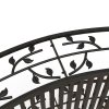 Outsunny 1.2M Metal Garden Bridge with Safety Railings, Arc Footbridge with Vine Pattern, Classic Retro Small Decorative Pond Bridge for Creeks Streams Borders, Black