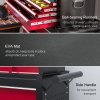 HOMCOM 2 in 1 Rolling Tool Cabinet on Wheels with 14 Drawers, Pegboard and Side Rack, Lockable Top Tool Chest and Roller Cabinet Combo for Workshop and Home, Red