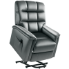 HOMCOM Power Lift Recliner Chair for Elderly, Velvet Fabric Electric Riser and Recliner Armchair for Living Room with Remote Control, USB Port and 2 Side Pockets, Dark Grey