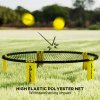 SPORTNOW Spike Ball Set, Mini Beach Games Set with Net, 3 Balls and Ball Pump, Portable with Carrying Bag for Outdoor Team Sports, Yellow