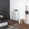 HOMCOM Bedroom Chest of Drawers, Tallboy 4-Drawer Dresser, Modern Storage Drawer Unit with Hairpin Legs, White