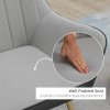 HOMCOM Velvet Armchairs, Upholstered Accent Chairs with Golden Steel Legs, Modern Vanity Chairs for Living Room and Bedroom, Light Grey