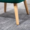HOMCOM Velvet Accent Chair Occasional Tub Seat Padding Curved Back with Wood Frame Legs Home Furniture Green