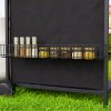 Outsunny 4+1 Burner Gas BBQ Grill, Portable Gas Barbecue Grill with Built-in Thermometer, Lid, Side Table, Shelf, Spice Rack, Wheels, Grease Cup for Garden Party Outdoor Cooking, Black