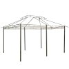 Outsunny 4m x 3(m)Garden Gazebo, Double Roof Outdoor Gazebo Canopy Shelter with Curtains, Solid Steel Frame for Patio, Garden