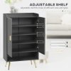 HOMCOM Modern Shoe Cabinet with 2 Doors, Open Shelf and Adjustable Shelves, 15 Pair Hallway Shoe Cupboard, Entryway Storage Unit