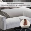 HOMCOM Bed End Bench, Window Seat, Linen Chaise Lounge Sofa with Arm and Wooden Legs for Bedroom, Living Room, Grey