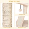PawHut Corner Cat Tree for Indoor Cats, Kitten Tower with Scratching Post House Ladder Toy - Beige